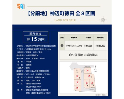 【分譲地】神辺町徳田 全8区画 【分譲地】神辺町徳田 全8区画